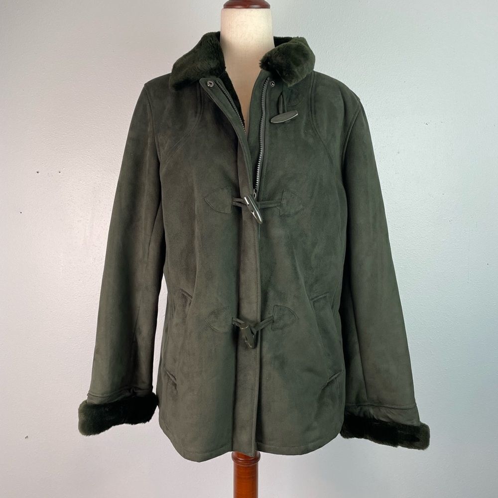 Gallery Women's Green Toggle Coat Size M EUC